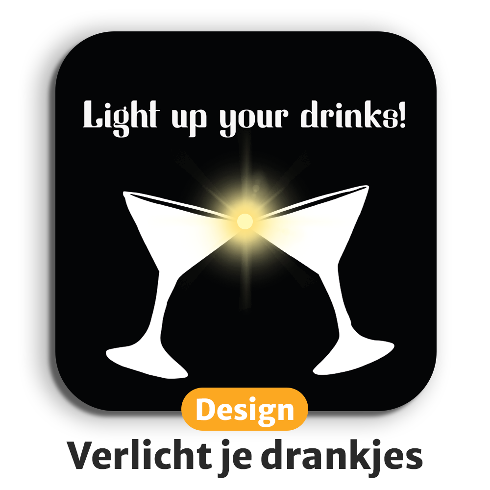 Dessous de verre lumineux avec piles de rechange offertes