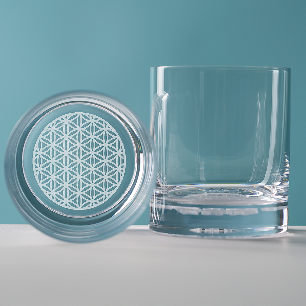 2 Casa Vivida Kristallgläser mit Glasboden-Gravur