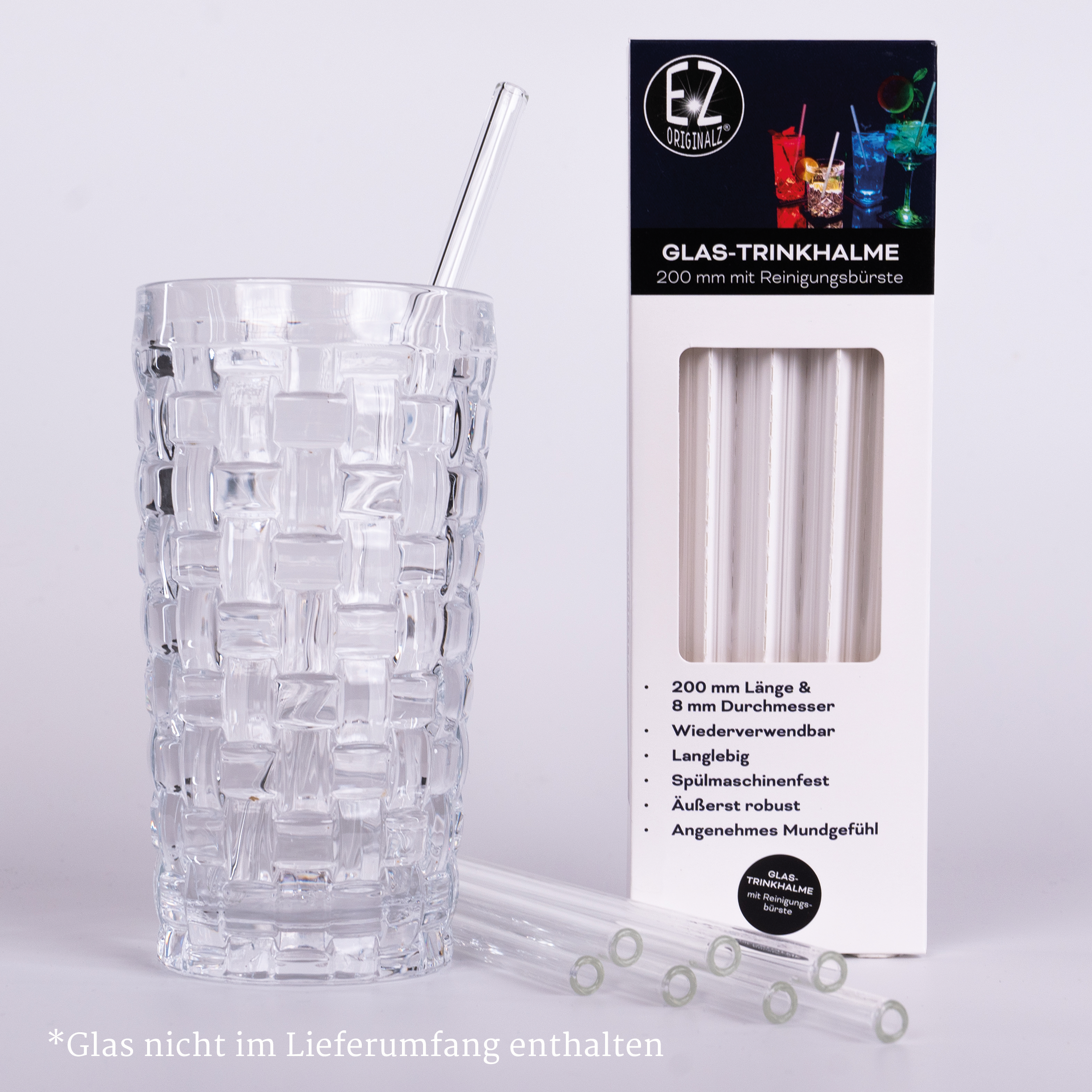 8 EZ Originalz glazen rietjes