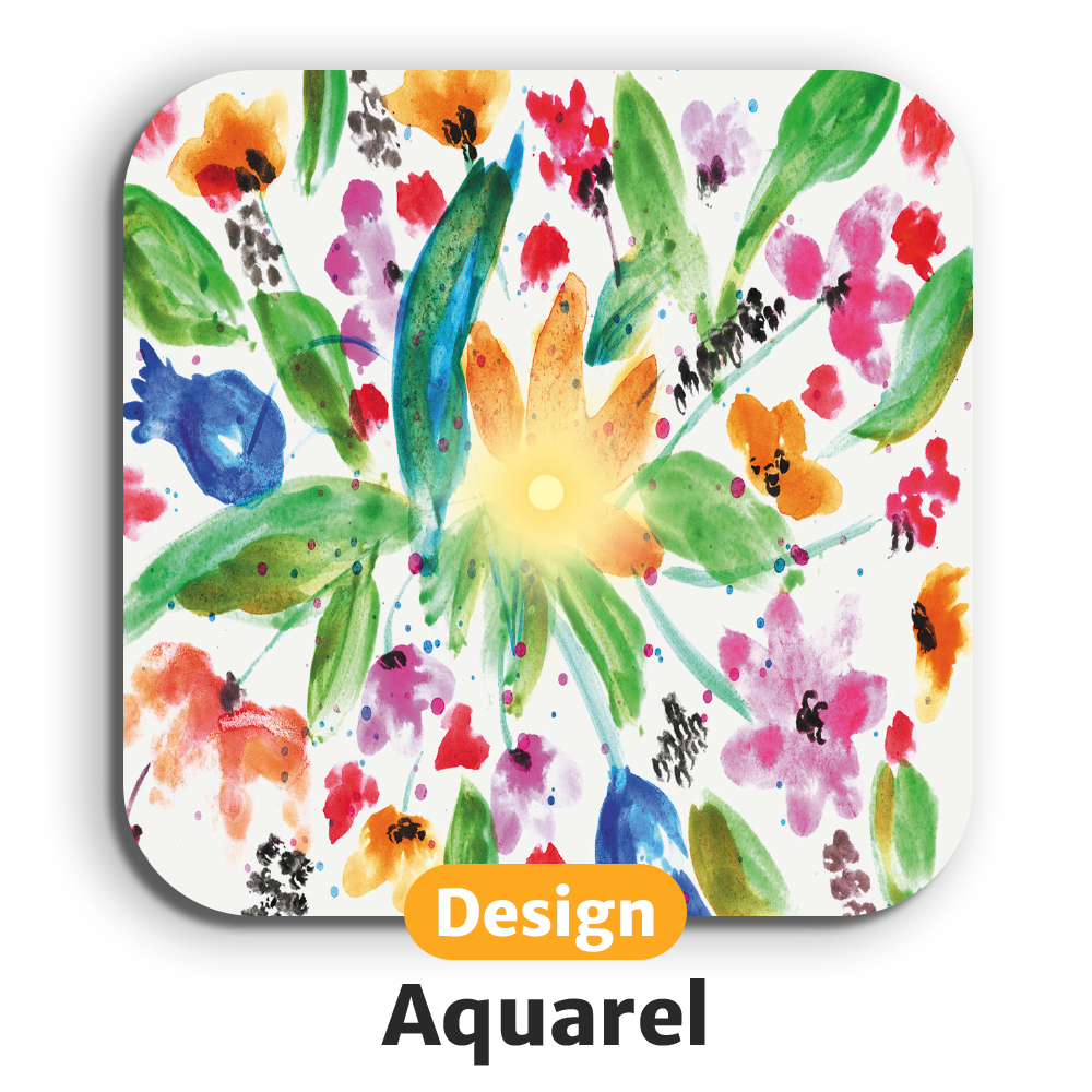 Lichtgevende LED-onderzetters met gratis vervangbatterijen