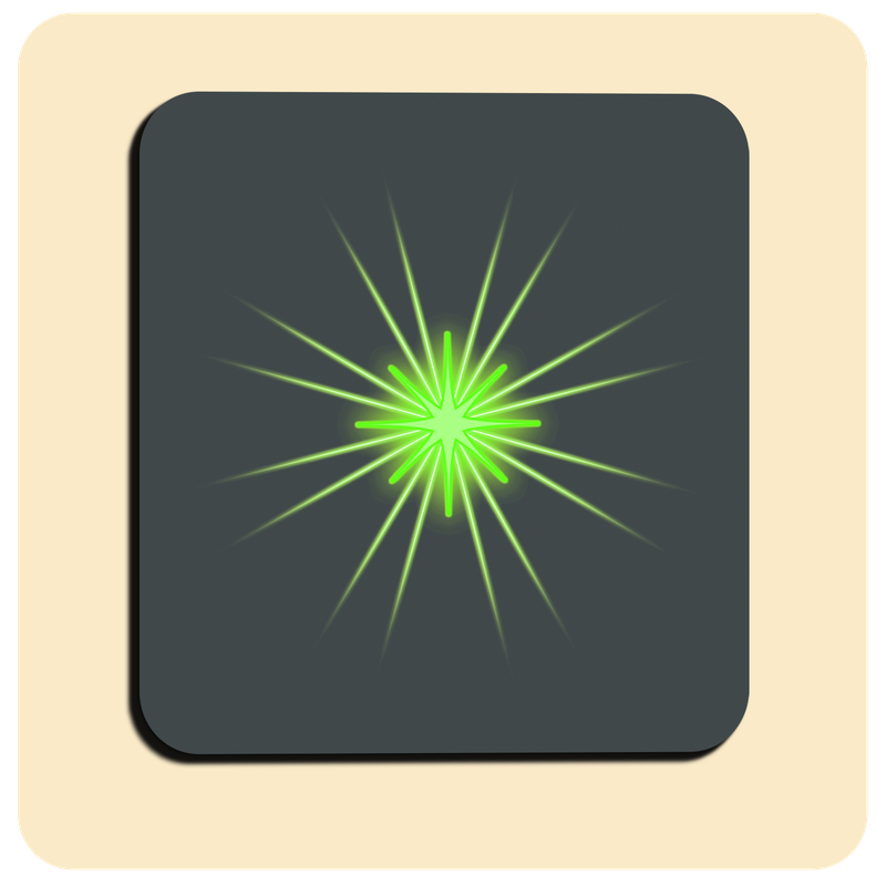 Leuchtende LED-Untersetzer mit gratis Ersatzbatterien | Design: Anthrazit (quadratisch)