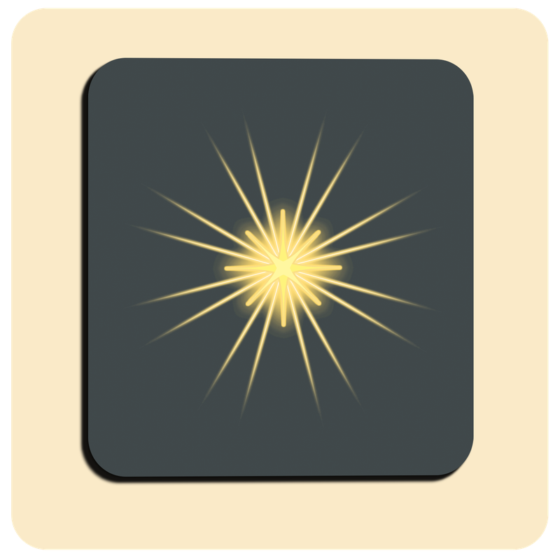 Leuchtende LED-Untersetzer mit gratis Ersatzbatterien | Design: Anthrazit (quadratisch)