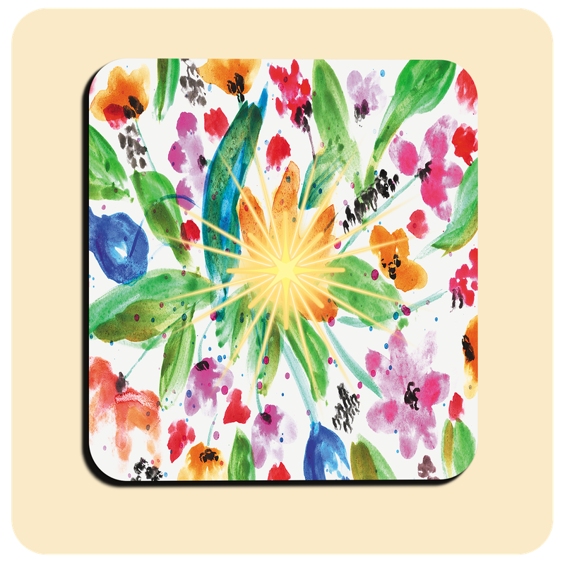 Leuchtende LED-Untersetzer mit gratis Ersatzbatterien | Design: Aquarell