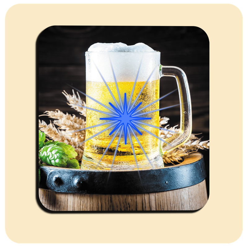 Leuchtende LED-Untersetzer mit gratis Ersatzbatterien | Design: Bier