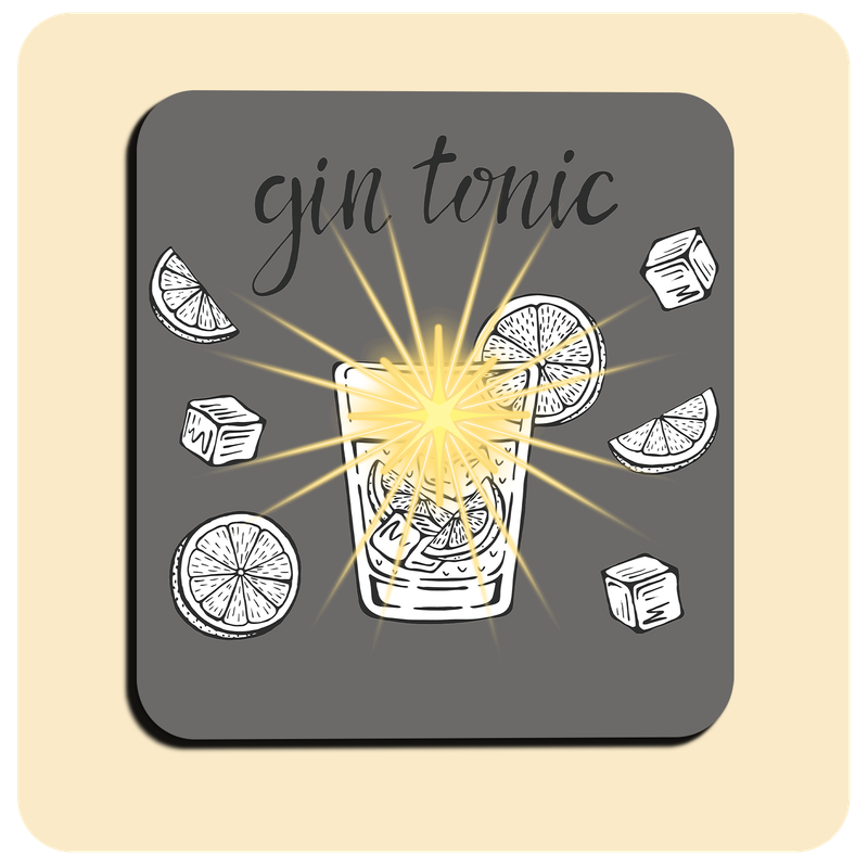 Leuchtende LED-Untersetzer mit gratis Ersatzbatterien | Design: Gin Tonic