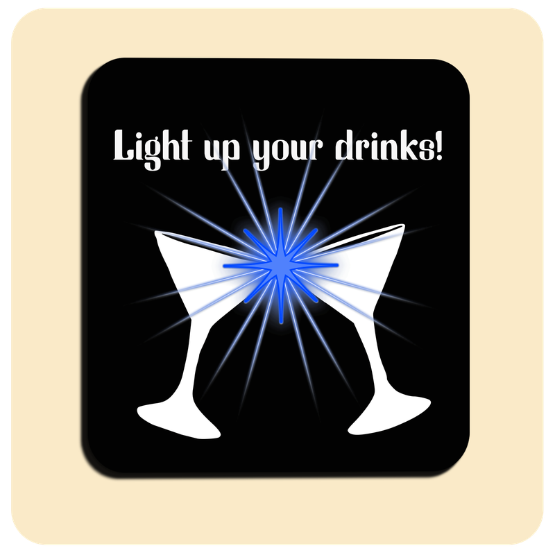 Leuchtende LED-Untersetzer mit gratis Ersatzbatterien | Design: Light up your drinks!