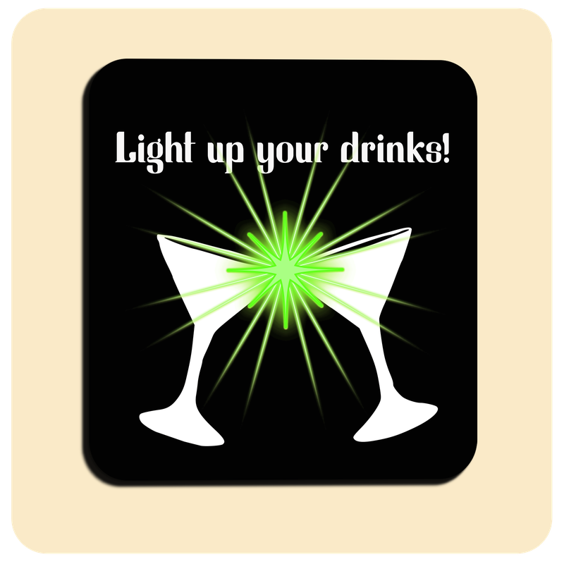 Leuchtende LED-Untersetzer mit gratis Ersatzbatterien | Design: Light up your drinks!