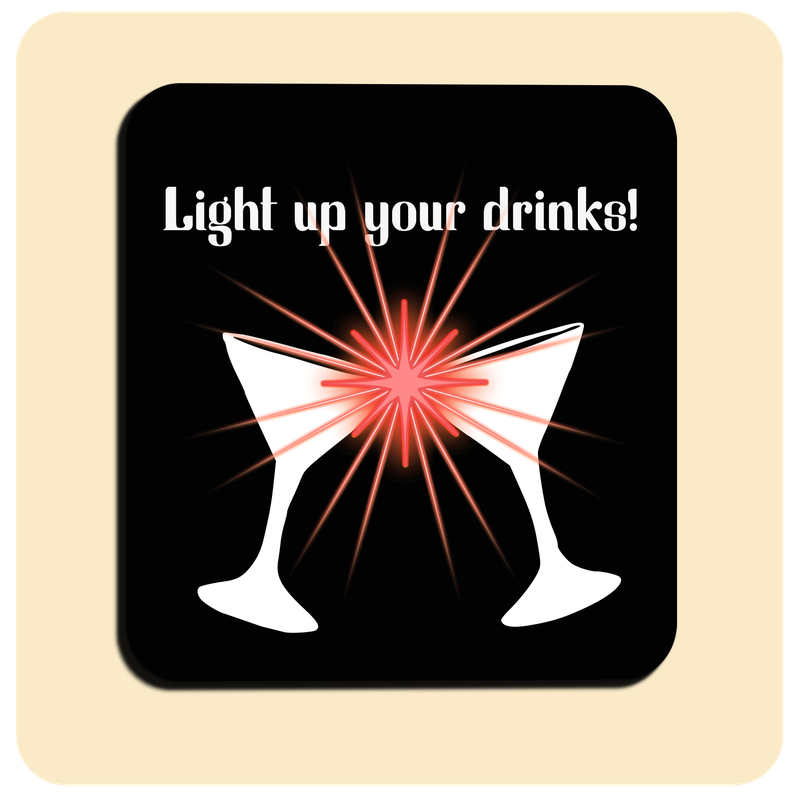 Leuchtende LED-Untersetzer mit gratis Ersatzbatterien | Design: Light up your drinks!