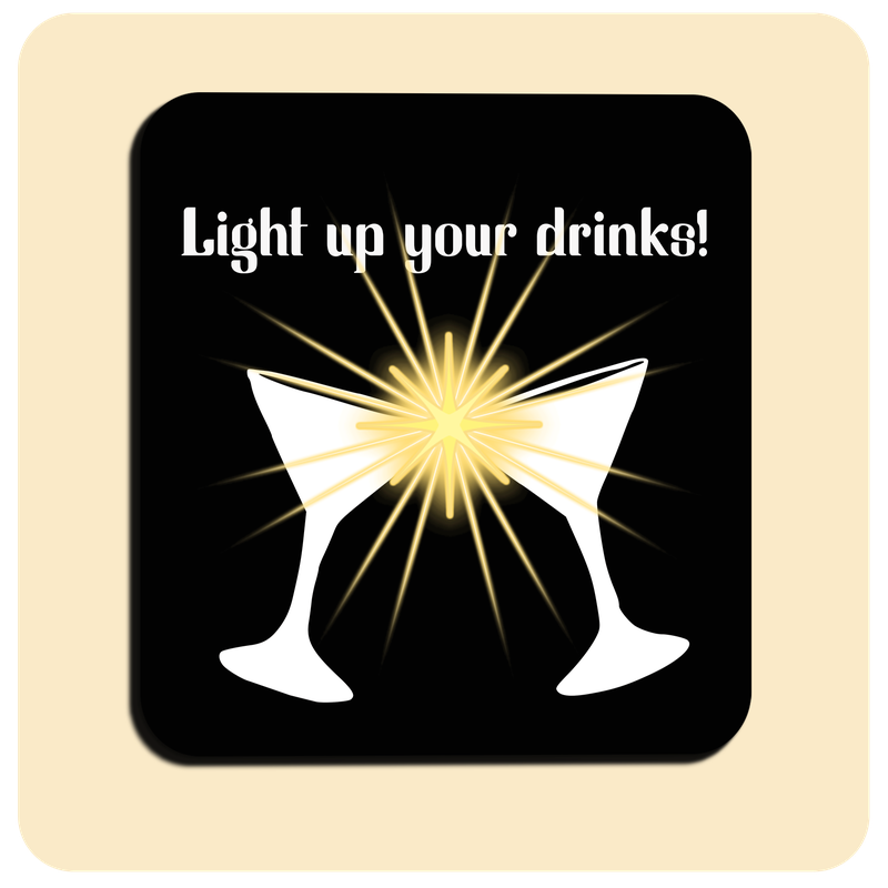 Leuchtende LED-Untersetzer mit gratis Ersatzbatterien | Design: Light up your drinks!