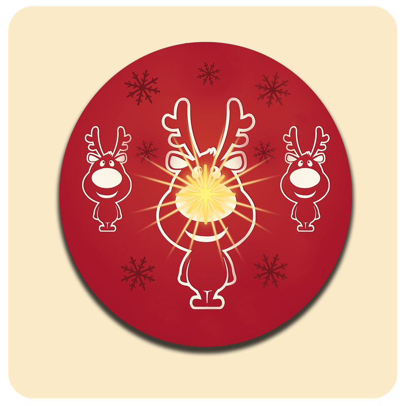Leuchtende LED-Untersetzer mit gratis Ersatzbatterien | Design: Rudolph
