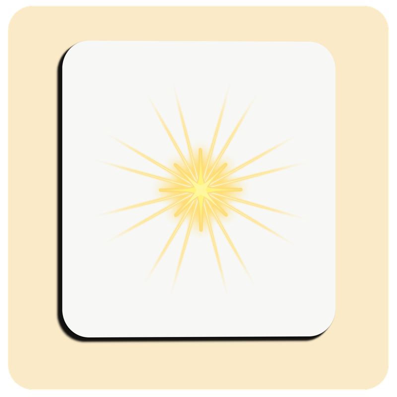 Leuchtende LED-Untersetzer mit gratis Ersatzbatterien | Design: Weiß (quadratisch)